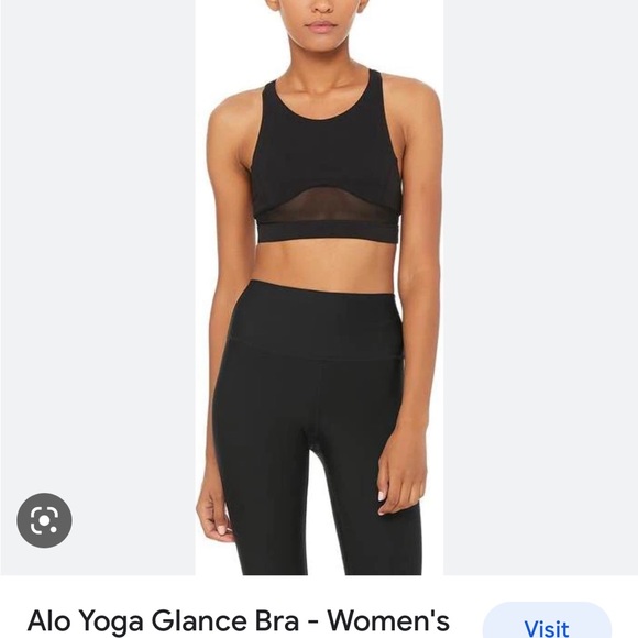 Alo yoga Glance Bra in Black - Picture 2 of 7